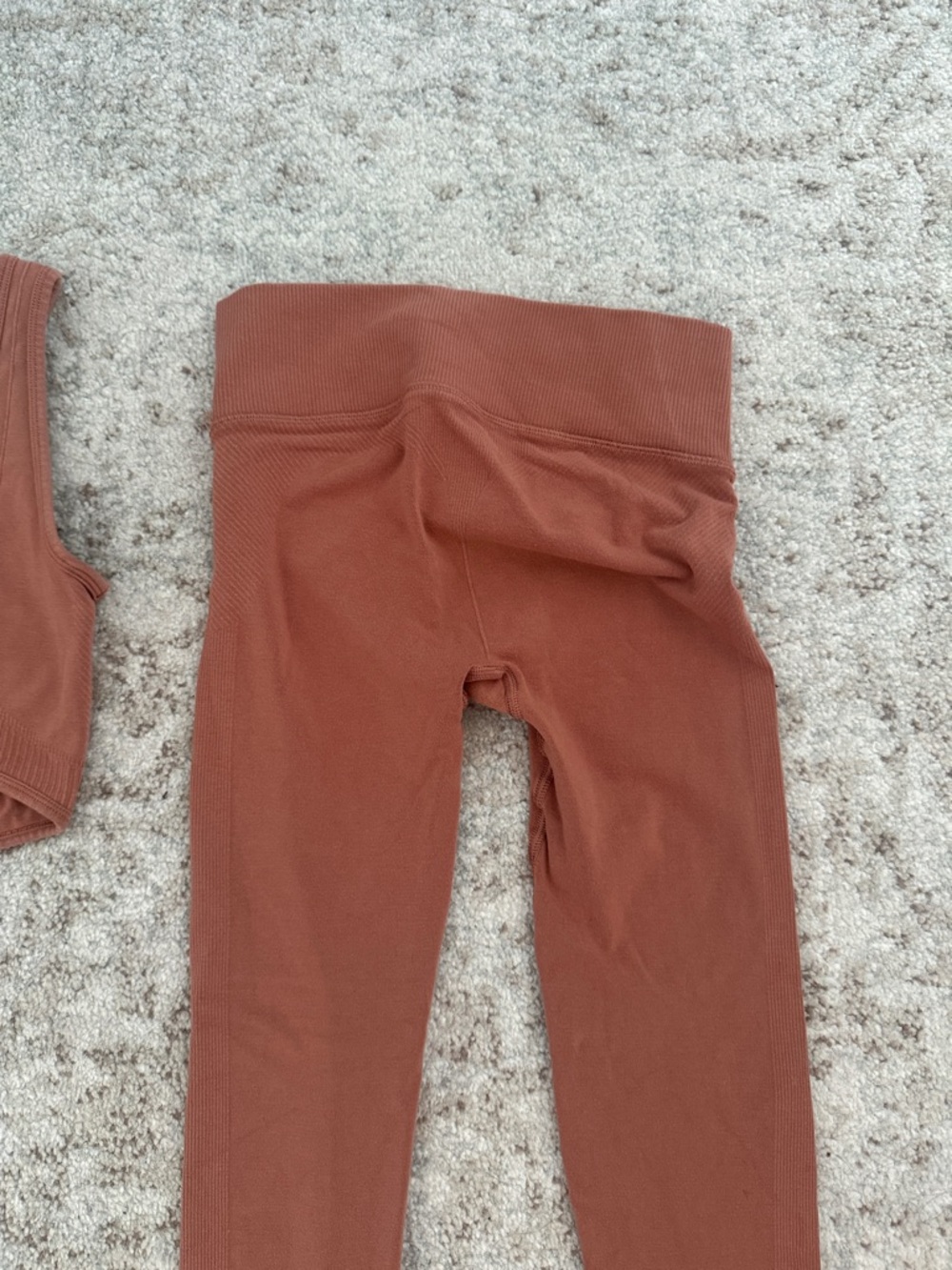 Gymshark Ribbed Two-Piece Active Set in Rust - Picture 7 of 8